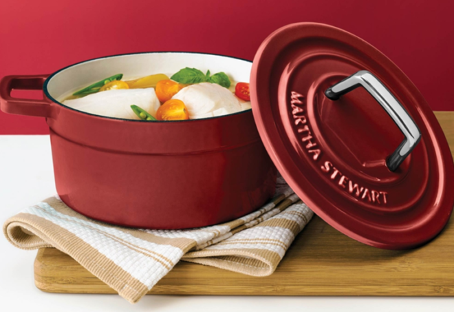 *HOT* $29.99 (Reg $100) Martha Stewart Cast Iron 2 Qt Dutch Oven + FREE Pickup