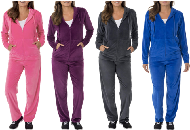*HOT* $9 (Reg $25) Women's Velour Hoodie & Pant Tracksuit + FREE Pickup