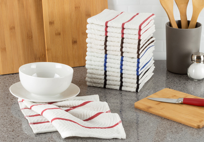 $11.99 (Reg $31.53) 16-Piece Cotton Chevron Kitchen Washcloth Set + FREE Pickup