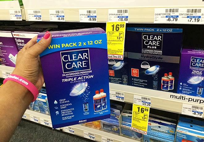 $8.99 (Reg $21.70) Clear Care Contact Solution Twin Pack at CVS