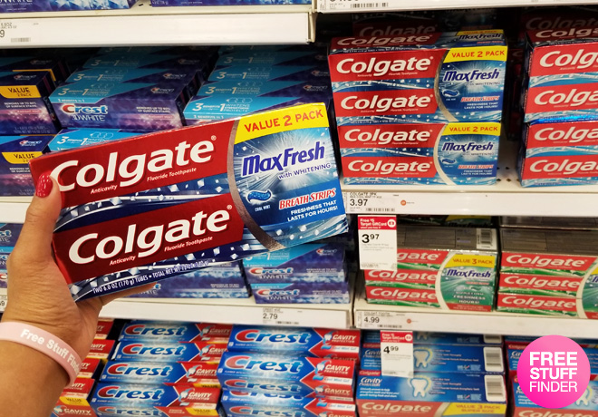 $1.80 (Reg $4) Colgate MaxFresh 2-Pack Toothpaste at Target (Only $0.90 per Tube!)