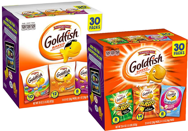 $0.22 per Bag Goldfish Classic or Bold Mix + FREE Shipping