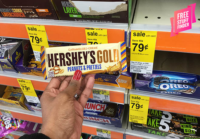 $0.29 (Reg $1.19) Hershey’s Gold Peanuts & Pretzels Bar at Walgreens