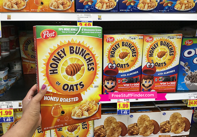 $0.99 (Reg $4) Post Great Grains, Honey Bunches of Oats and Pebbles Cereals at Kroger