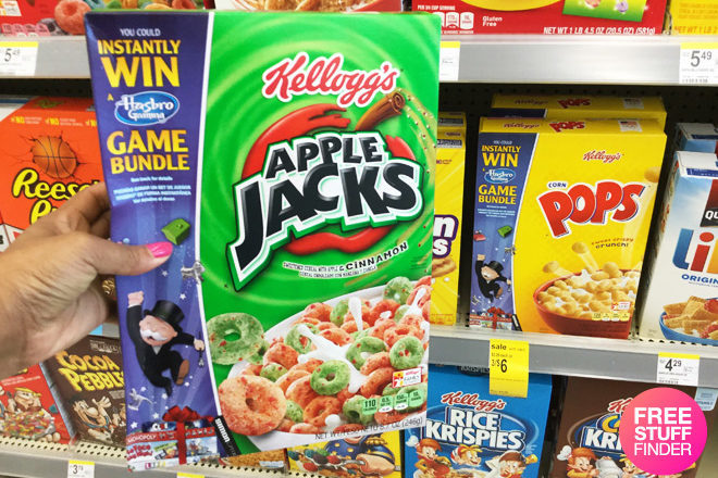 $0.84 (Reg $4) Kellogg's Apple Jacks Cereal at Walgreens