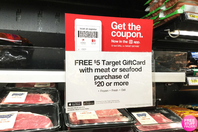 FREE $5 Target Gift Card with $20 Meat & Seafood Purchase