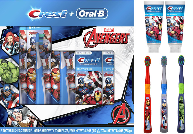 $4.72 Marvel Avengers 3 Toothbrushes & 2 Toothpaste + FREE Shipping ($0.94 Each!)