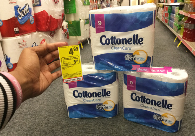 $2.61 (Reg $5) Cottonelle Clean Care Bath Tissue (9 rls) at CVS