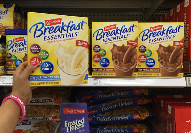 $2.99 (Reg $4.49) Carnation Breakfast Essentials at Target