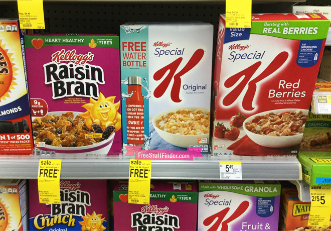 $1.74 (Reg $4.29) Kellogg’s Special K Cereals at Walgreens + FREE Water Bottle