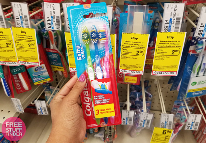 $1.99 (Reg $4) Colgate Toothbrush 3-Pack at CVS (No Coupons Needed!)