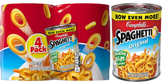 *HOT* $2.35 SpaghettiOs Original Pasta 4-Pack + FREE Shipping