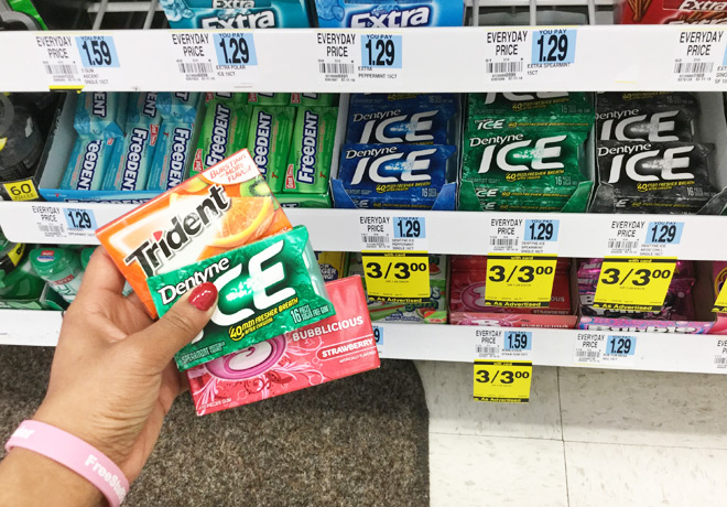 $0.67 (Reg $1.59) Trident, Dentyne or Bubblicious Gum at Rite Aid