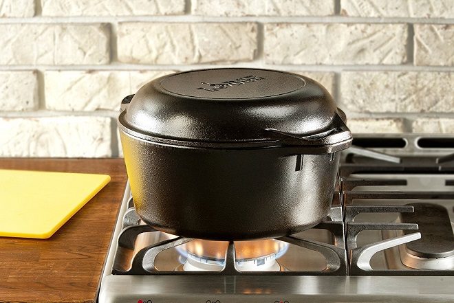 Amazon: Lodge 5-Qt Cast Iron Double Dutch Oven ONLY $31.49 + FREE Shipping (Reg $64)