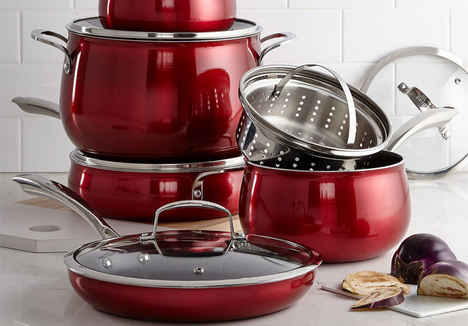 $82.93 Aluminum 11-Pc. Cookware Set at Macy's + FREE Shipping (Reg $300 - Ends Tomorrow 3/11!)