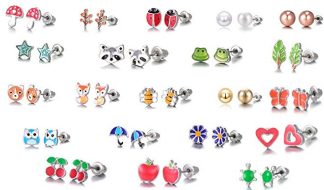 Kids Earrings ONLY $0.62 Per Pair (21-Pack for $12.99)