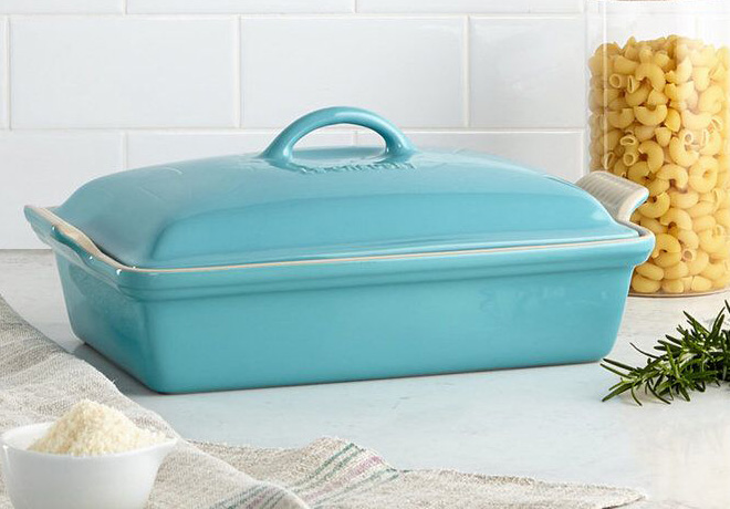 $99.99 Le Creuset Heritage Stoneware Baking Dish at Macy's + FREE Shipping (Reg $143)