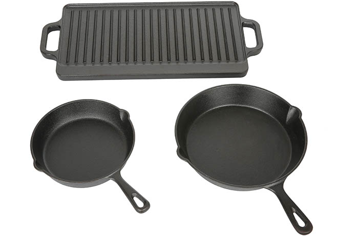 Walmart: Ozark Trail 3-Piece Seasoned Cast Iron Skillet Set Just $12 (Only $4 Per Piece!)