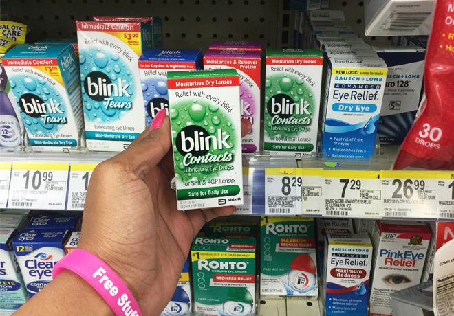 *HOT* Blink Contacts Lubricating Eye Drops Just $1.29 at Walgreens (Reg $8.29)