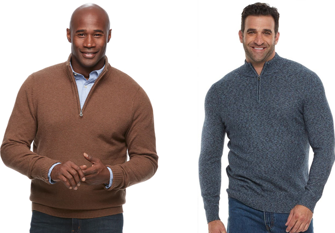 Croft & Barrow Men’s Quarter Zip Sweaters for $8.75 + FREE Shipping (Reg $50)