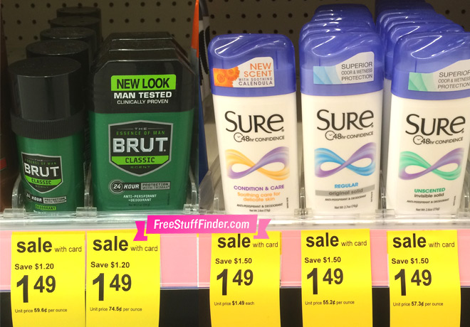 *HOT* Brut or Sure Deodorant Only $0.49 at Walgreens - Reg $3