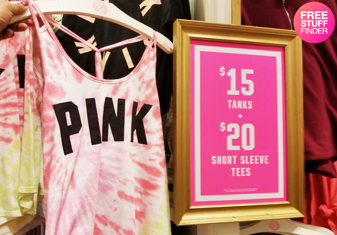 Victoria's Secret PINK Tanks & Tees as low as $15 (Reg Up to $33 - Today Only!)