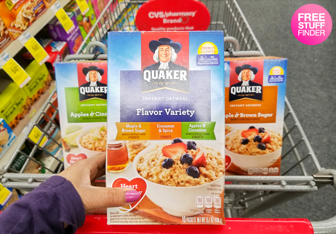 Quaker Instant Oatmeal (10-Count) ONLY $1 per Box at CVS (Regularly $2.50)