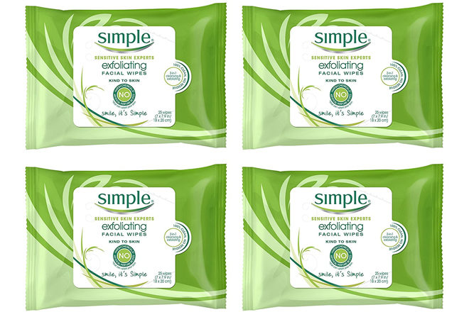 Amazon: Simple Face Wipes 4-Pack for $9.92 (Reg $21) - $2.48 Each!