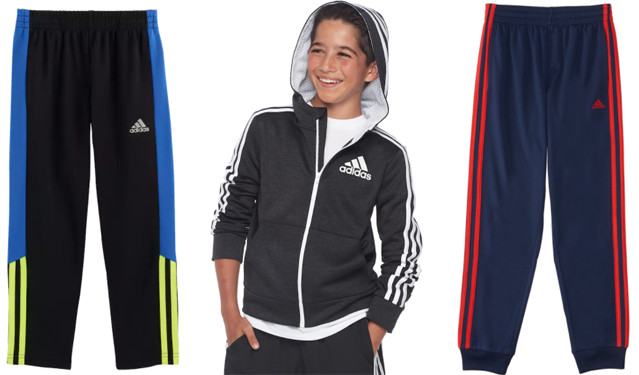 Adidas Boys Pants & Jackets from $10.20 at Kohl's + FREE Pickup (Regularly $34)