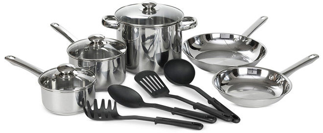 Bella 12-Piece Stainless Steel Cookware Set ONLY $29.96 (Regularly $120) - Last Chance!