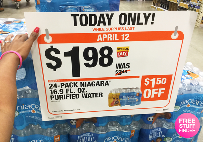 Niagara Water Bottles 24-Pk ONLY $1.98 at Home Depot (Today Only) - 8¢ Per Bottle!