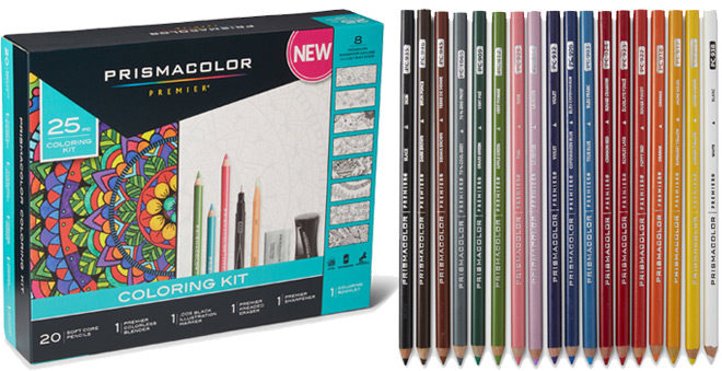 Prismacolor Adult Coloring Book 25-Piece Kit ONLY $9.91 - Regularly $25!