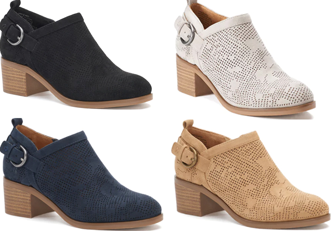 Kohl's: Amory Women's Perforated Ankle Boots JUST $29.99 (Reg $80) - 4 colors!