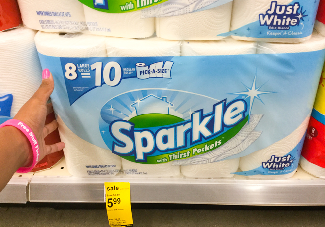 Walgreens: Sparkle 8-Large Rolls Paper Towel JUST $4.74 (Regularly $9.49) - 60¢ per Roll!