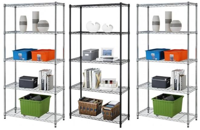 5-Tier Steel Shelving Rack for Only $31.99 + FREE Shipping (in Chrome or Black)