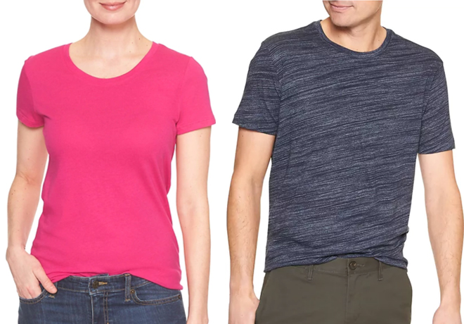 GAP: Men's & Women's Crewneck or V-Neck Tees, Just $5.59 Each (Regularly $25)