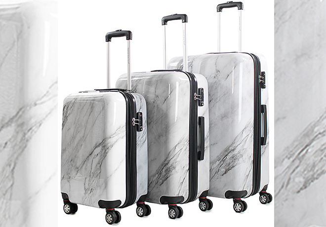 *HOT* Marble 3-Piece Spinner Luggage Set ONLY $179.99 (Reg $730) + FREE Shipping