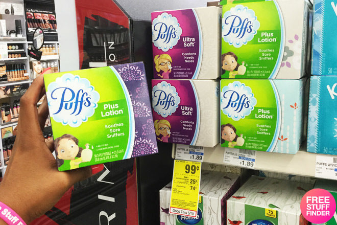 Puffs Facial Tissue ONLY 49¢ Per Box at CVS (Regularly $1.89)