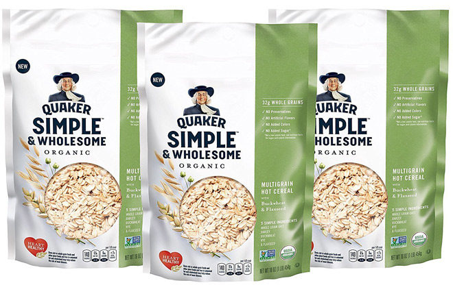 Quaker Simple & Wholesome Organic Multigrain Hot Cereal 3-Pack for Just $7.68