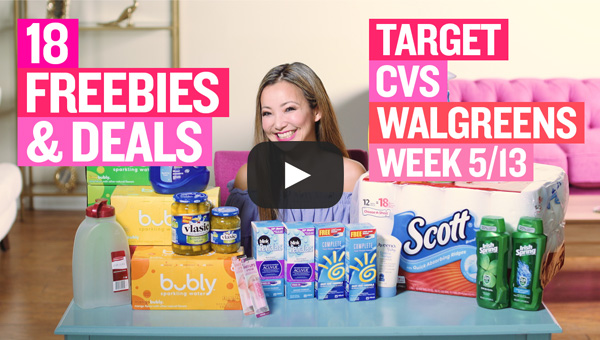 VIDEO: 18 Freebies & Deals at Target, Walgreens & CVS This Week (5/13 – 5/19)