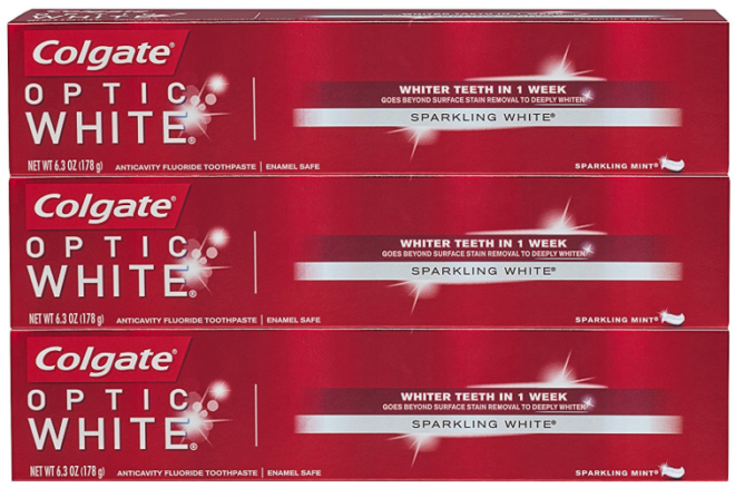 Amazon: 3 Colgate Optic White Toothpastes Only $7.47 + FREE Shipping ($2.06 Each!)