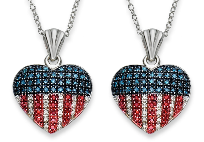 Macy's: Red, White & Blue Diamond Necklace Only $99.99 (Reg $400) + FREE Shipping