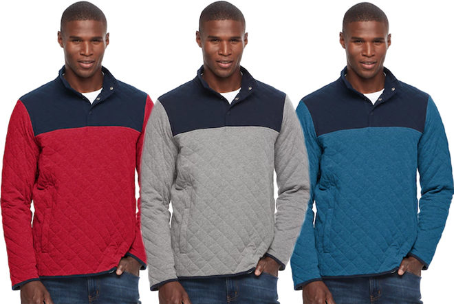 Men's Croft & Barrow Outdoor Quilted Pullover ONLY $7 + FREE Shipping (Reg $50)