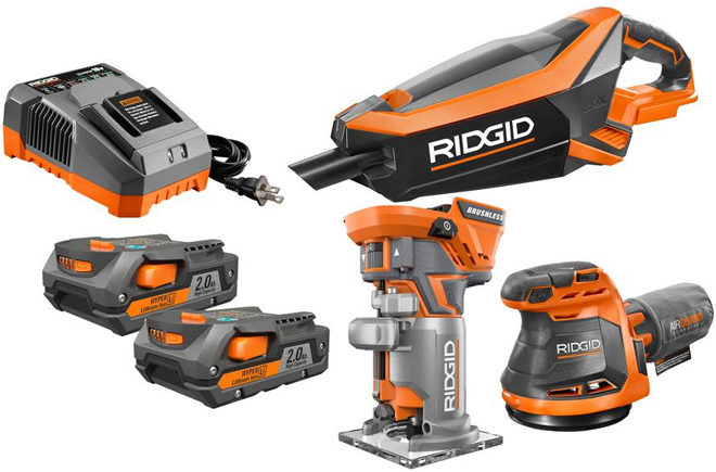Ridgid 3-Tool Combo Kit with 2 Batteries & Charger $149 + FREE Shipping (Reg $279)