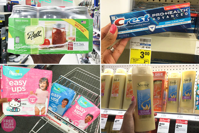 Top 5 Deals: 28¢ Mason Jars, FREE Shampoo & Toothpaste, $4 Pampers & 26¢ Suave