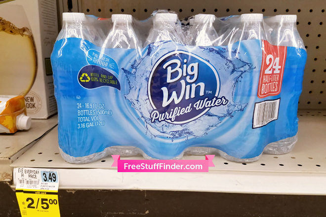 Big Win Purified Water 24-Count Packs for ONLY $2.50 Each at Rite Aid (Reg $3.69)