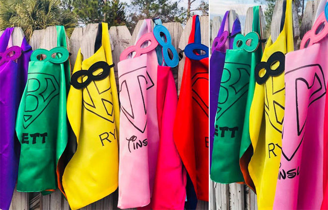 Personalized Custom Superhero Capes + Masks ONLY $13.99 (Regularly $28)