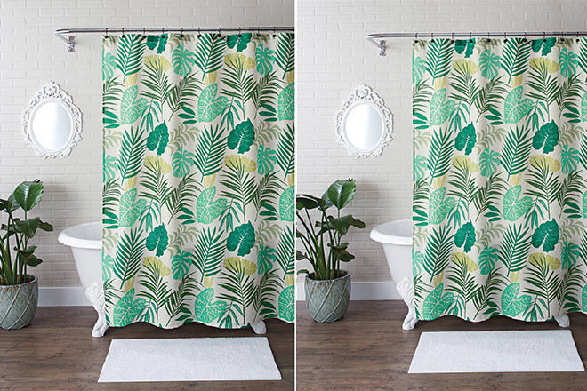 Tropical Print 13-Piece Shower Curtain Set Only $6.69 + FREE Pickup (Reg $16)