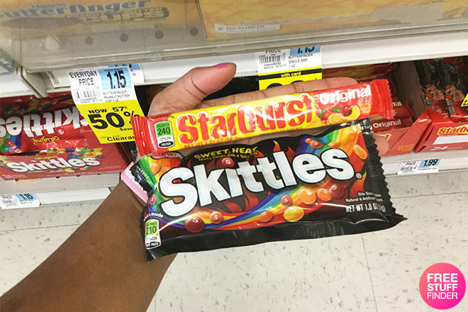 Skittles or Starburst Single Serve Candy for ONLY 25¢ at Rite Aid (Regularly $1.15)