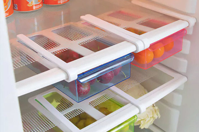 Slide Fridge & Freezer Organizing Shelf Storage Rack for Just $7.99 + FREE Shipping